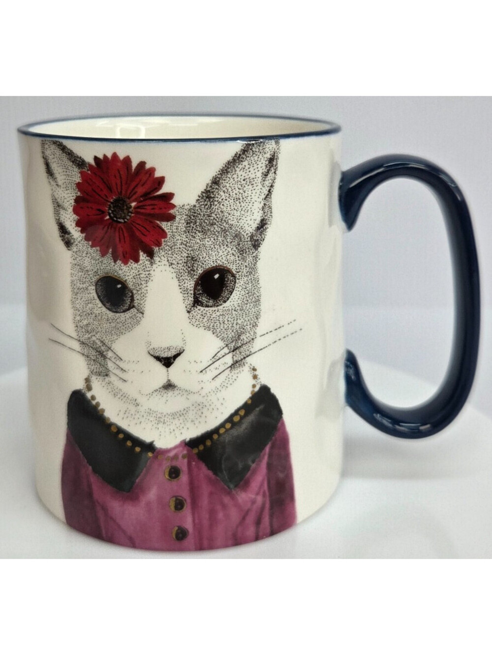 Hipster Animal Cat Coffee Mug Flower Crown Cute Vintage Style 12oz